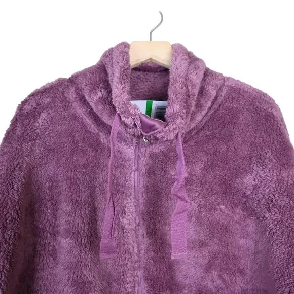 Spyder Womens L Bailey Faux Shearling Jacket in Tulipwood Purple NEW - Picture 4 of 11